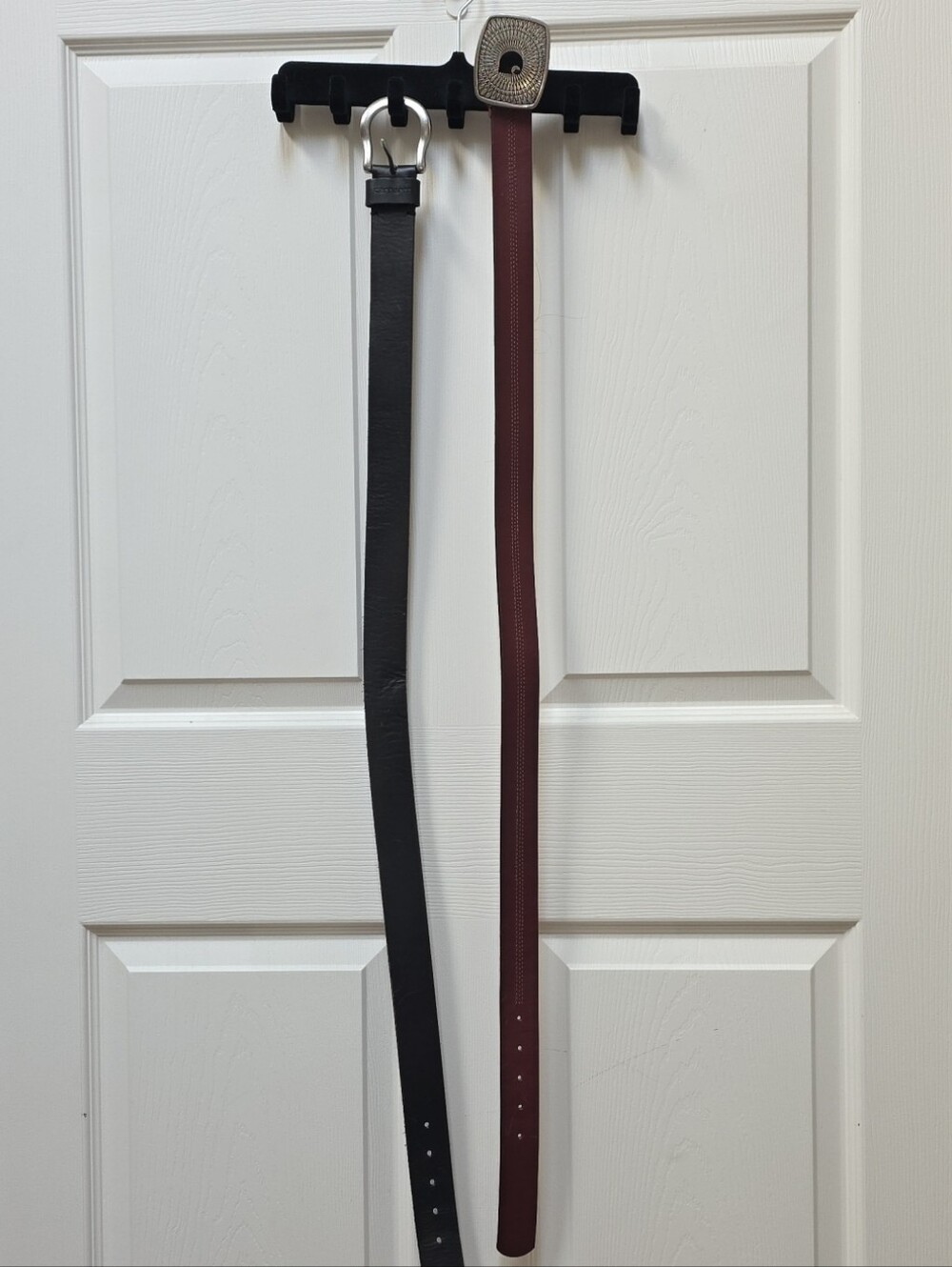 Carhartt Men's Dual-Color Leather Belts in Black & Burgundy